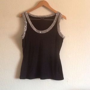 I.N.C Black Mesh Tank Top