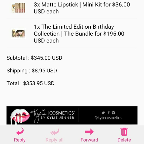 Kylie Birthday Edition Matte Mini Kit Lipstick - Picture 3 of 4