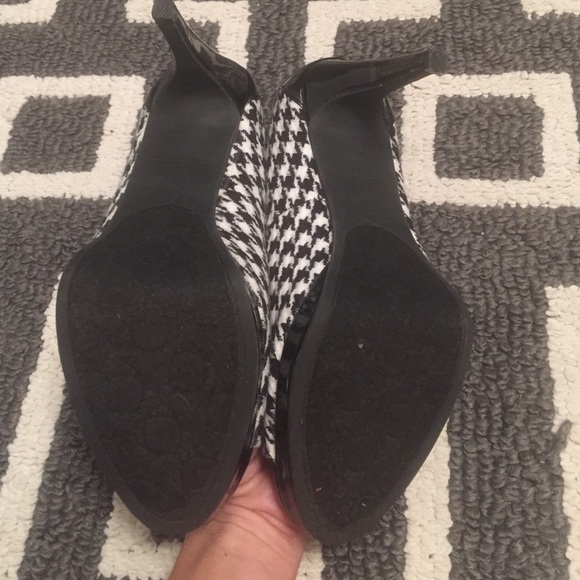 Shoes peep toe high heels houndstooth checkered - Picture 3 of 4