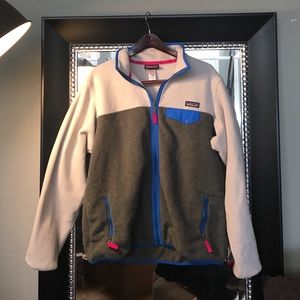 Patagonia White/Gray Sinchilla Zip Fleece