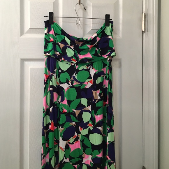 Geo pattern neon maxi skirt