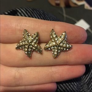 J. Crew pavé starfish earrings