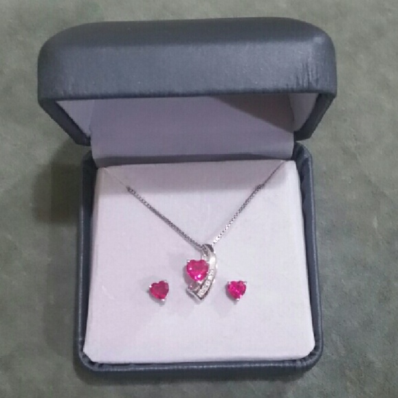 Ruby Necklace and Earring set