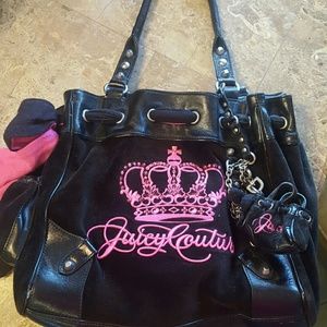 Juicy couture black n pink purse