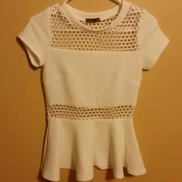 Joyce leslie Off white Peplum top