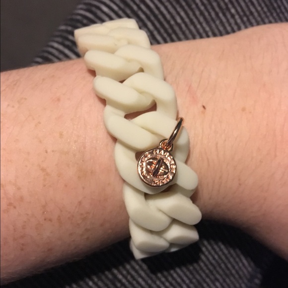 Marc by Marc Jacobs white rubber turnlock bracelet