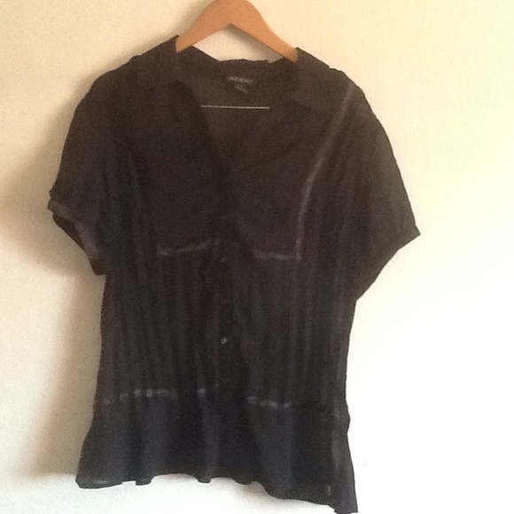 Lane Bryant Sheer Black Blouse