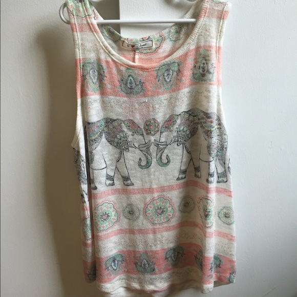 Flowy Elephant Light Knit Tank
