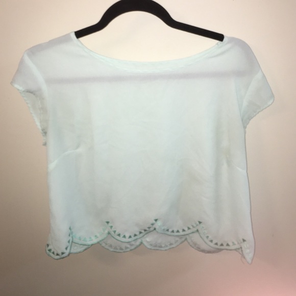 light turquoise scalloped top - Picture 1 of 1