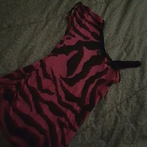 Pink and black zebra print shirt