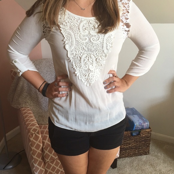 Dainty white lace blouse