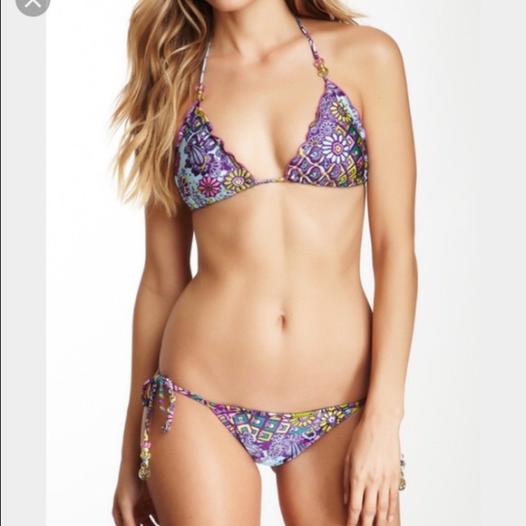 Luli Fama Caprichosa Beaded Triangle Bikini