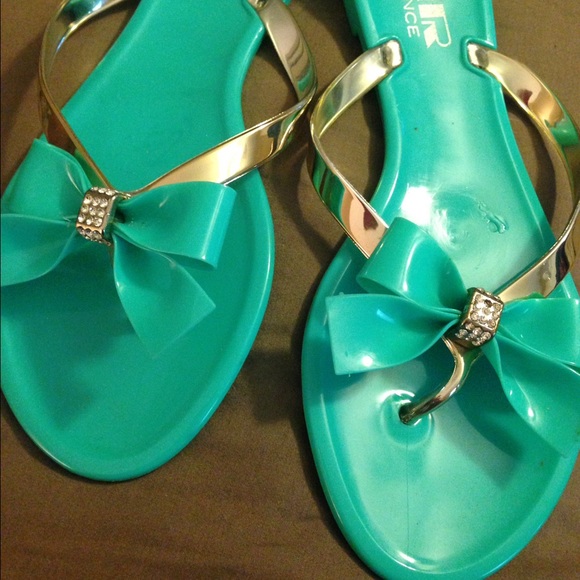 Turquoise sandals size 6