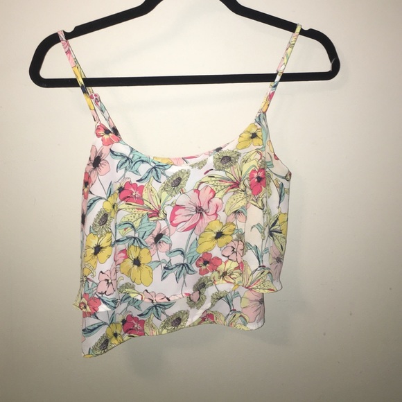 floral slightly cropped tank top Pacsun - Picture 1 of 1