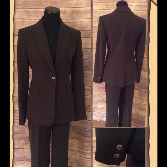 Calvin Klein 2 Piece Brown a Pants Suit.