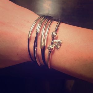 Lizzy James black and silver wrap bracelet