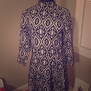 Ikat Print Black & White Dress