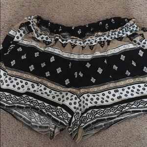 Black white and brown shorts