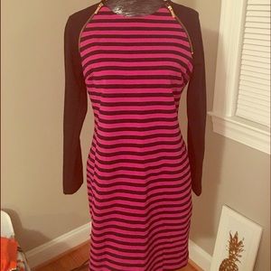 Pink and Black Striped Michael Kors Dress