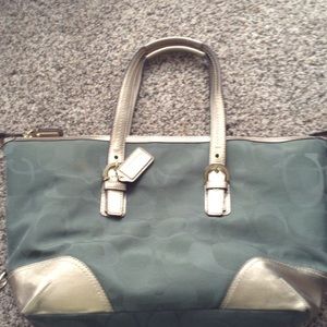 Coach gold and olive large bag