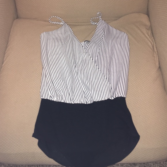 Black and white one-piece
