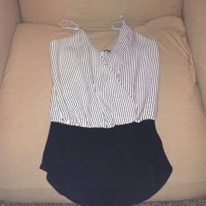 Black and white one-piece