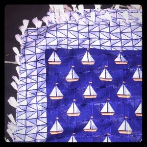 Sailboat geometric scarf with tassels