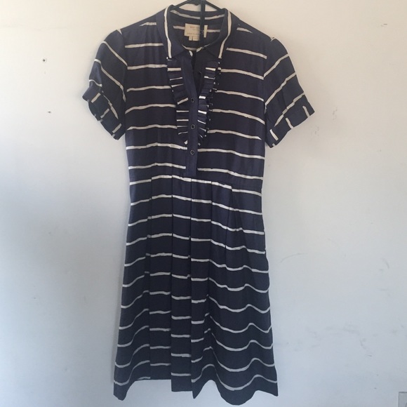 Navy and off white striped Kate Spade dress
