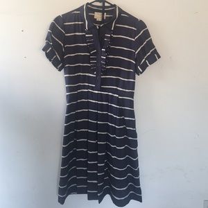 Navy and off white striped Kate Spade dress