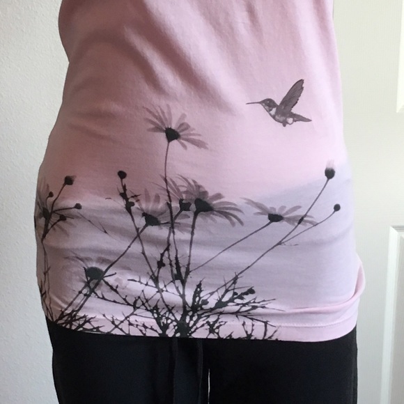 Eco-centric Organic Cotton Deep V Neck SS Print - Picture 2 of 3