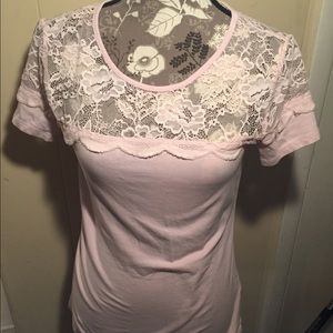 H&M lace pink top