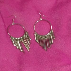 Silver dangling earrings