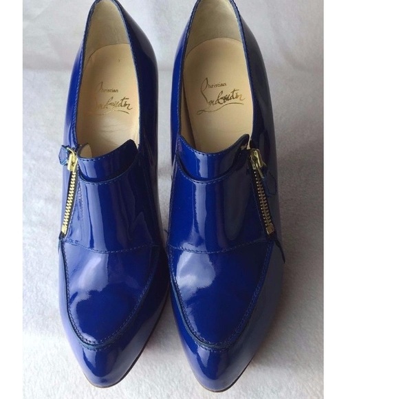 New Royal Blue Patent Booties SOLD - Picture 2 of 4