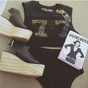 Minimale Animale Crop Jersey Swim Top