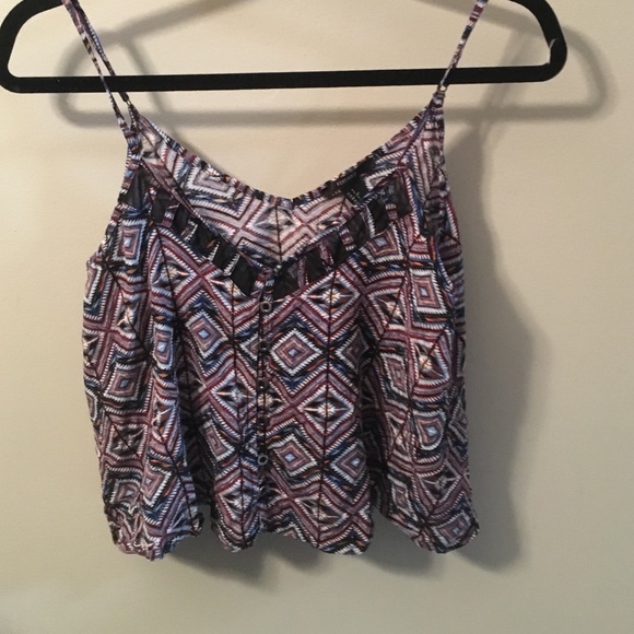 Aztec printed purple tank top - Picture 1 of 1