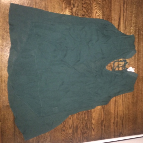Parker green blouse hi-lo open back