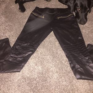 Faux leather pants