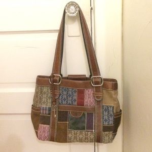 Beautiful Leather Patchwork Fossil Bag