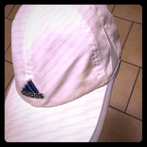 White/grey women's adidas workout hat