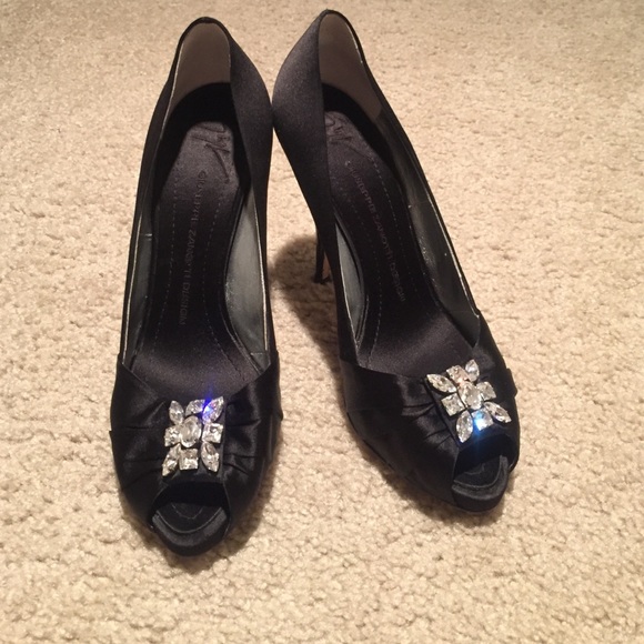 Sexy black Giuseppe Zanotti peep toe - Picture 1 of 4