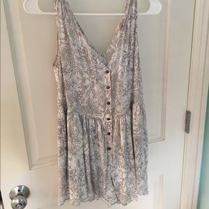 Gray and white floral Ecote romper