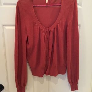 Dark coral cardigan SZ L beautiful drape