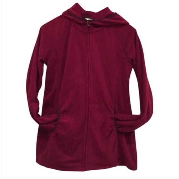 Like new fleece maternity zip up with hood