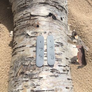 I heart Michigan earrings, Sterling silver hooks