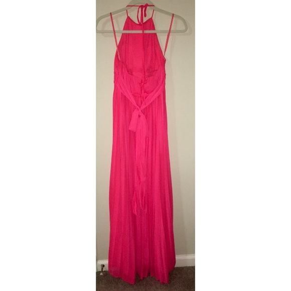 Size 4 Caché Pink Halter High Low Dress - Picture 2 of 4