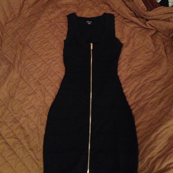 Black bebe bodycon bandage dress