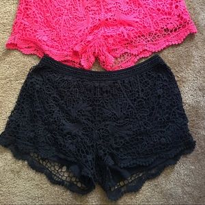 Black lace shorts