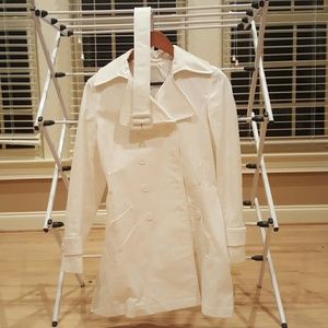 Willi Smith lightweight belted white peacoat.