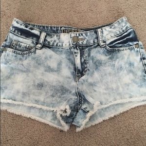 Black distressed shorts