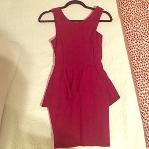 Red peplum dress